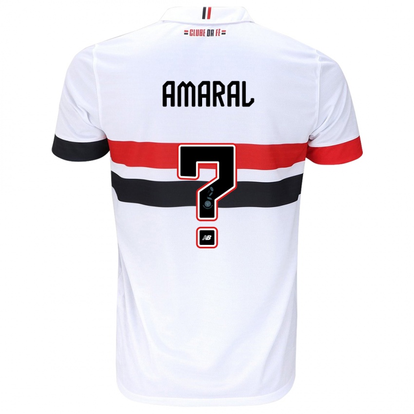 Niño Camiseta Mateus Amaral #0 Blanco Rojo Negro 1ª Equipación 2024/25 La Camisa Argentina