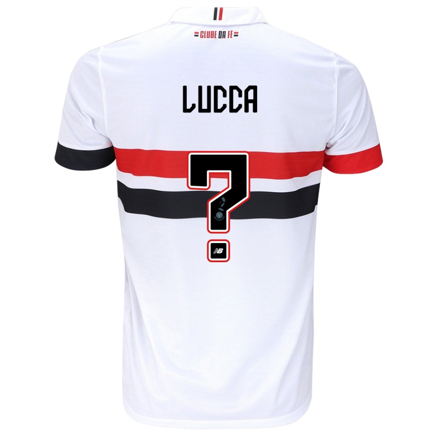 Niño Camiseta Cauã Lucca #0 Blanco Rojo Negro 1ª Equipación 2024/25 La Camisa Argentina