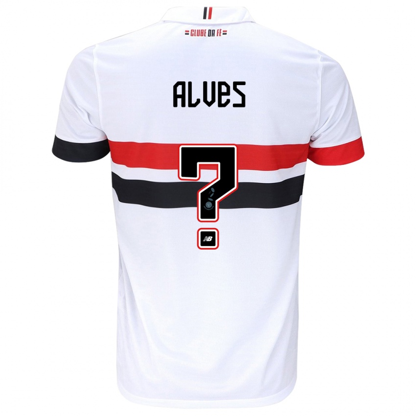 Niño Camiseta Matheus Alves #0 Blanco Rojo Negro 1ª Equipación 2024/25 La Camisa Argentina