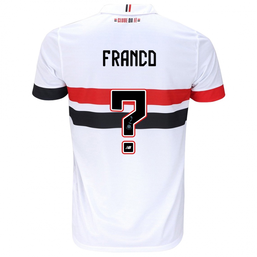 Niño Camiseta Franco #0 Blanco Rojo Negro 1ª Equipación 2024/25 La Camisa Argentina