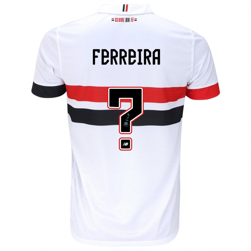 Niño Camiseta Lucas Ferreira #0 Blanco Rojo Negro 1ª Equipación 2024/25 La Camisa Argentina