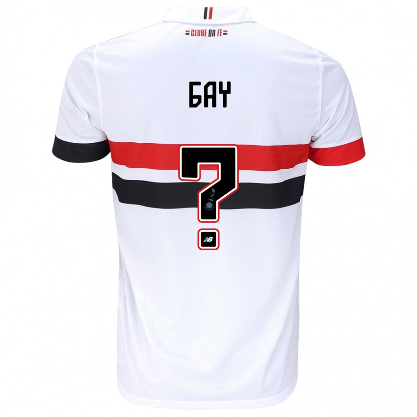 Niño Camiseta Ganael Gay #0 Blanco Rojo Negro 1ª Equipación 2024/25 La Camisa Argentina