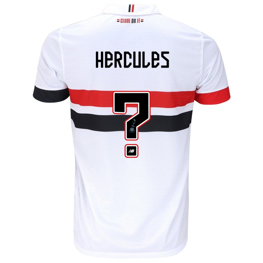 Niño Camiseta Hercules #0 Blanco Rojo Negro 1ª Equipación 2024/25 La Camisa Argentina