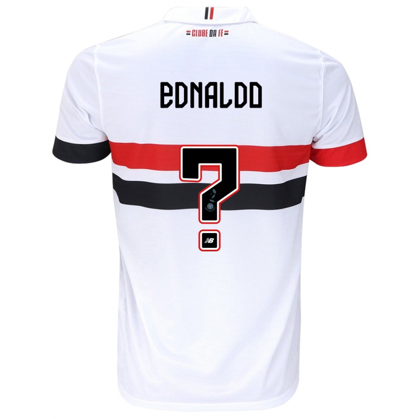 Niño Camiseta José Ednaldo #0 Blanco Rojo Negro 1ª Equipación 2024/25 La Camisa Argentina