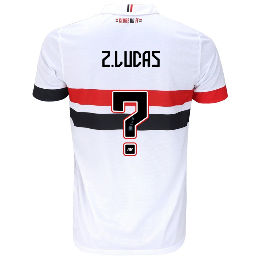 Niño Camiseta Zé Lucas #0 Blanco Rojo Negro 1ª Equipación 2024/25 La Camisa Argentina