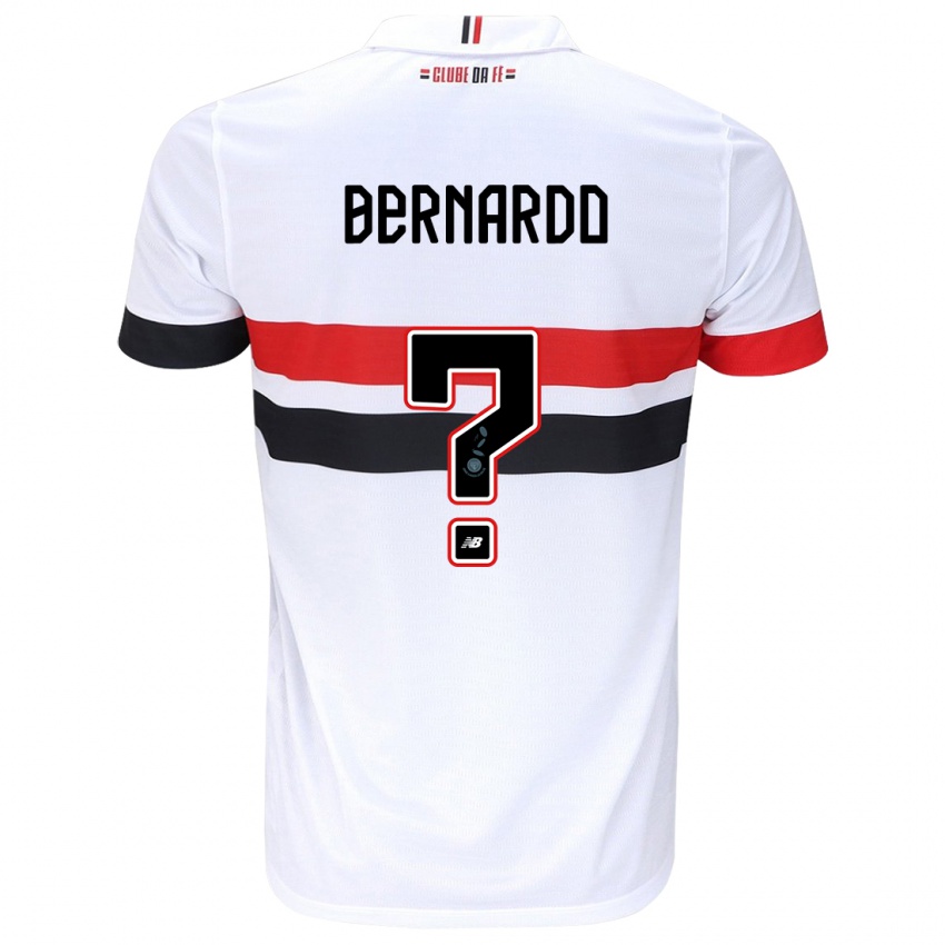 Niño Camiseta Bernardo #0 Blanco Rojo Negro 1ª Equipación 2024/25 La Camisa Argentina