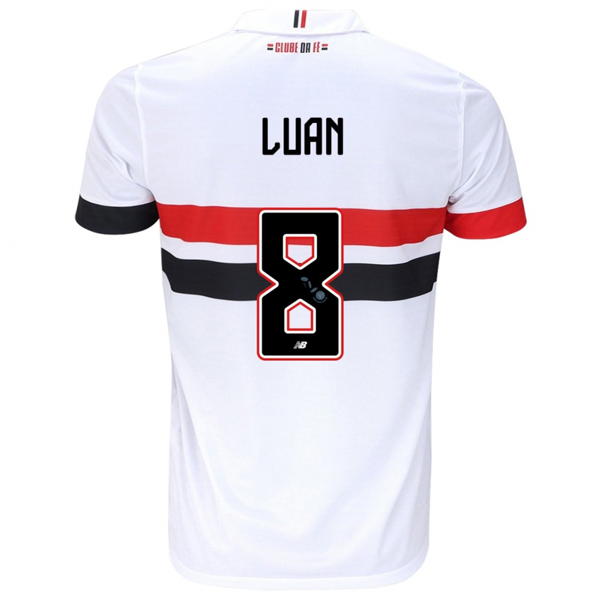 Niño Camiseta Luan #8 Blanco Rojo Negro 1ª Equipación 2024/25 La Camisa Argentina