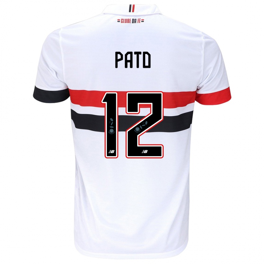 Niño Camiseta Alexandre Pato #12 Blanco Rojo Negro 1ª Equipación 2024/25 La Camisa Argentina