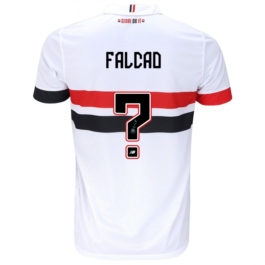 Niño Camiseta Gabriel Falcão #0 Blanco Rojo Negro 1ª Equipación 2024/25 La Camisa Argentina