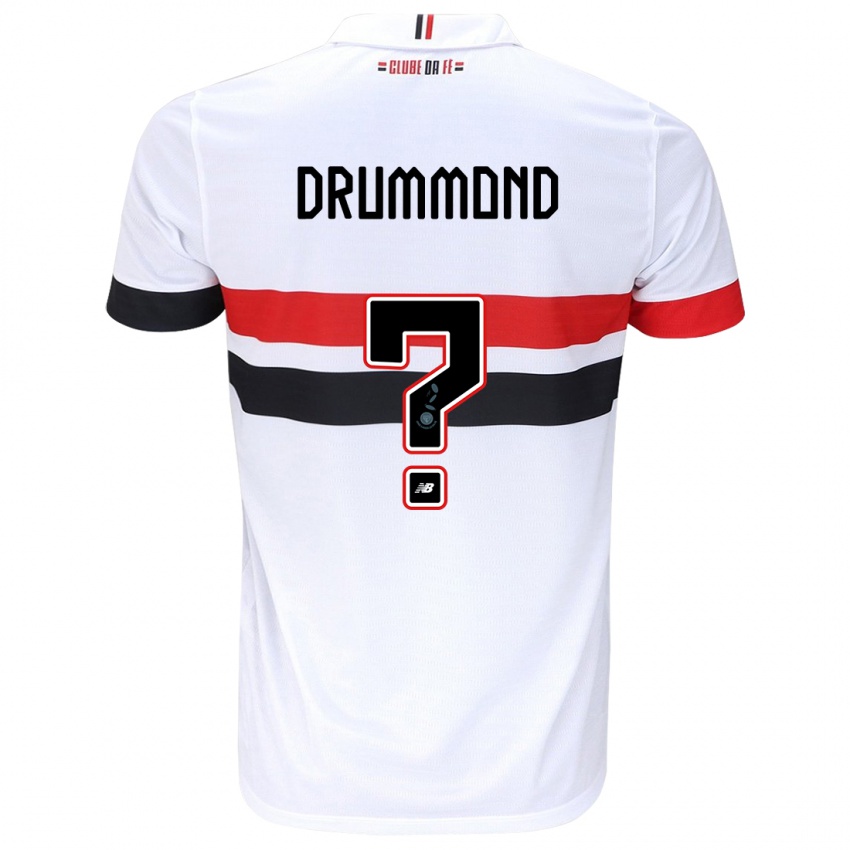 Niño Camiseta Lucca Drummond #0 Blanco Rojo Negro 1ª Equipación 2024/25 La Camisa Argentina