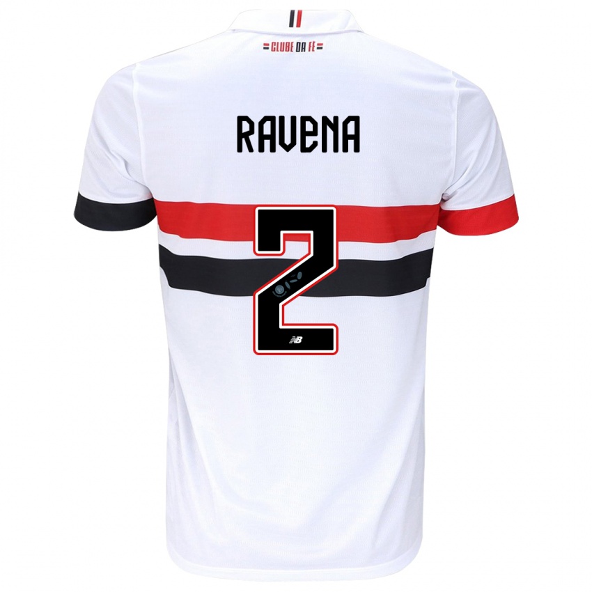 Niño Camiseta Ravena #2 Blanco Rojo Negro 1ª Equipación 2024/25 La Camisa Argentina