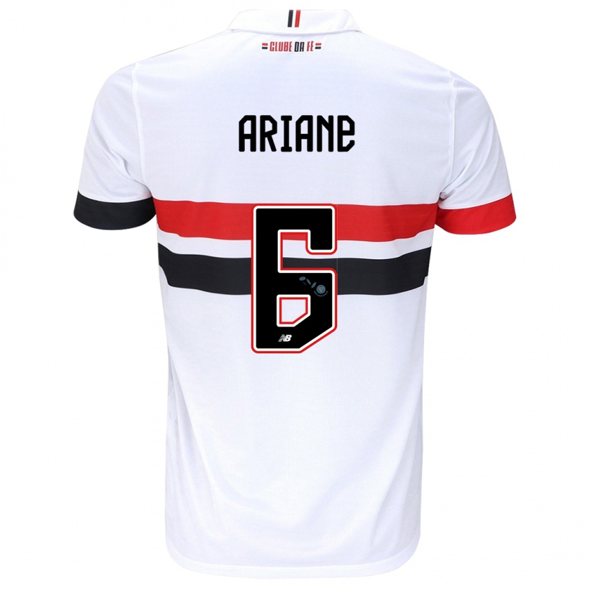 Niño Camiseta Ariane #6 Blanco Rojo Negro 1ª Equipación 2024/25 La Camisa Argentina