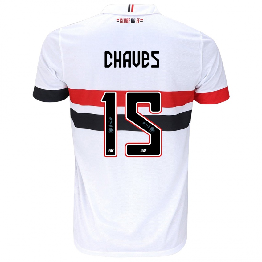 Niño Camiseta Carol Chaves #15 Blanco Rojo Negro 1ª Equipación 2024/25 La Camisa Argentina