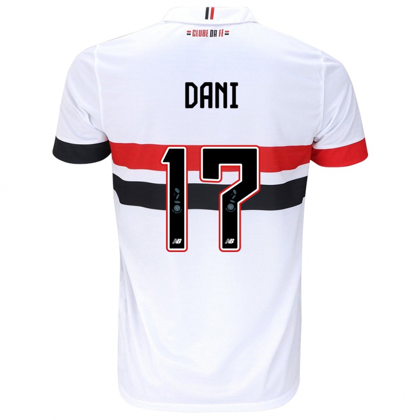 Niño Camiseta Dani #17 Blanco Rojo Negro 1ª Equipación 2024/25 La Camisa Argentina