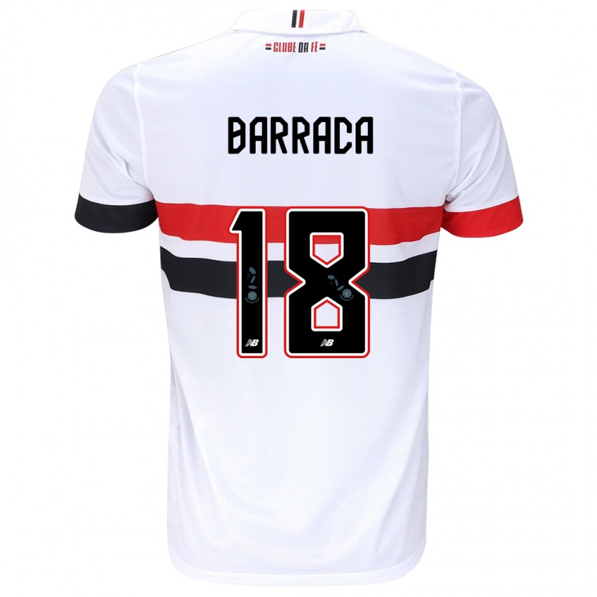 Niño Camiseta Barraca #18 Blanco Rojo Negro 1ª Equipación 2024/25 La Camisa Argentina