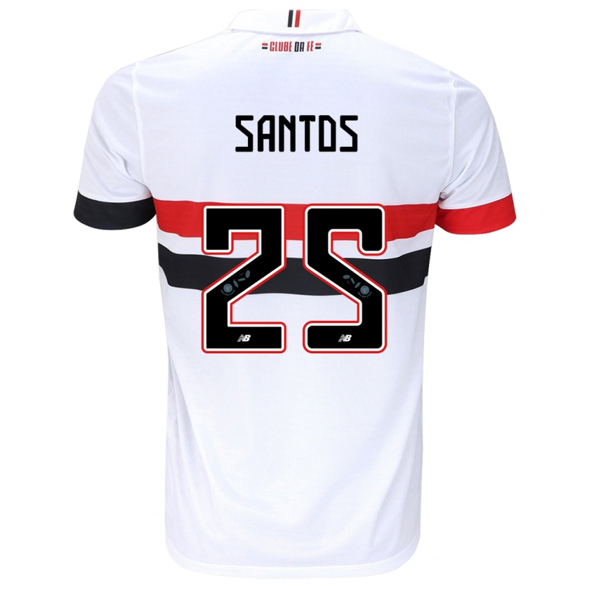 Niño Camiseta Mariana Santos #25 Blanco Rojo Negro 1ª Equipación 2024/25 La Camisa Argentina