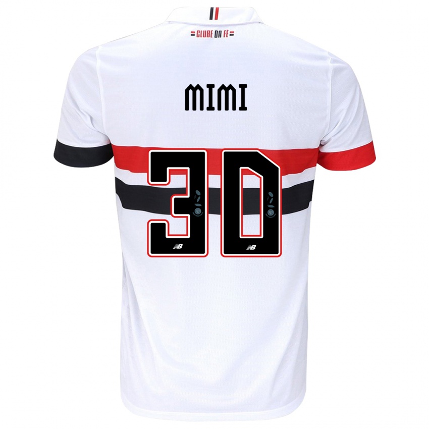 Niño Camiseta Mimi #30 Blanco Rojo Negro 1ª Equipación 2024/25 La Camisa Argentina