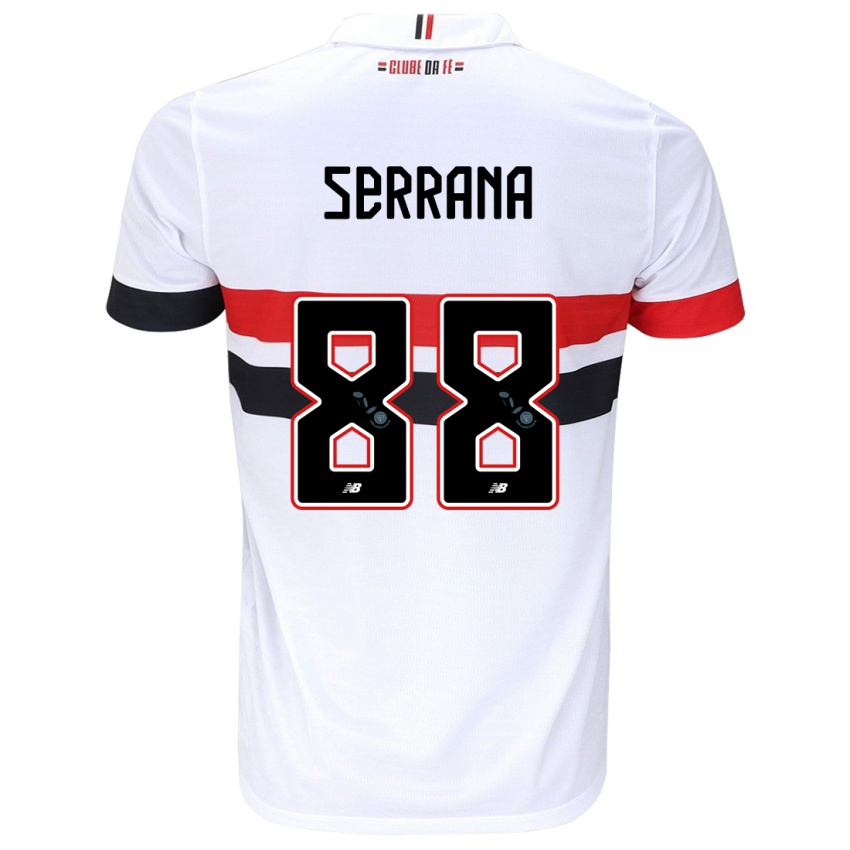 Niño Camiseta Serrana #88 Blanco Rojo Negro 1ª Equipación 2024/25 La Camisa Argentina