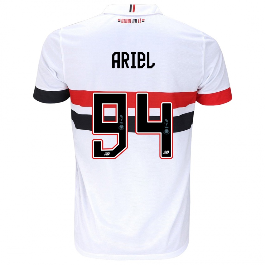 Niño Camiseta Ariel #94 Blanco Rojo Negro 1ª Equipación 2024/25 La Camisa Argentina