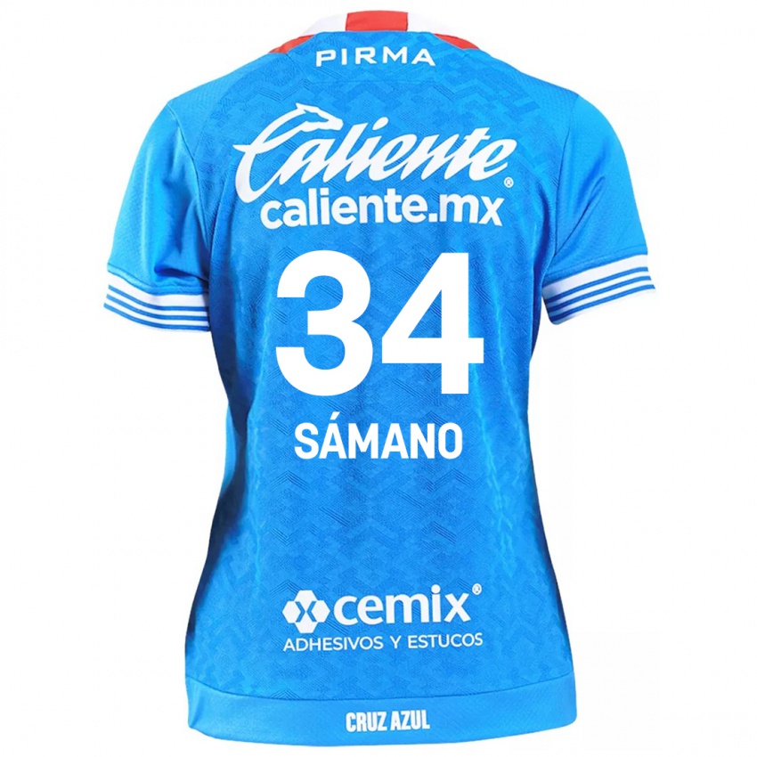 Niño Camiseta Leonardo Sámano #34 Cielo Azul 1ª Equipación 2024/25 La Camisa Argentina