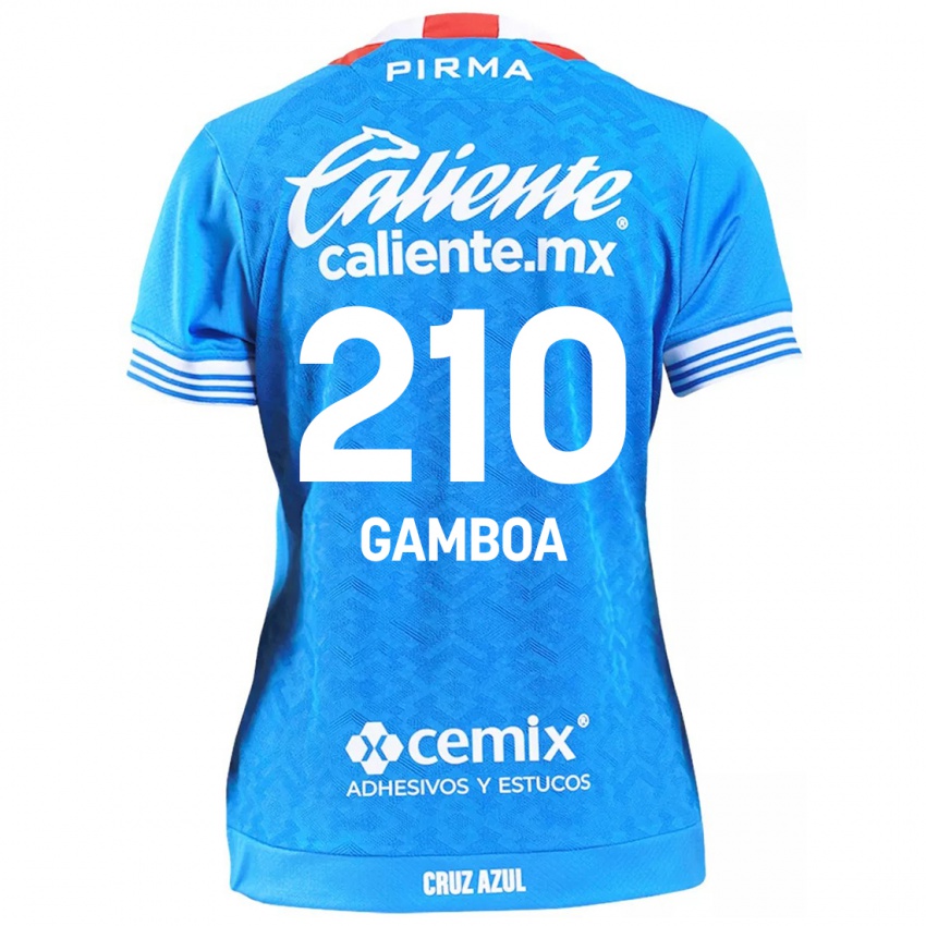 Niño Camiseta Bryan Gamboa #210 Cielo Azul 1ª Equipación 2024/25 La Camisa Argentina