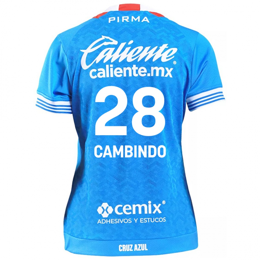 Niño Camiseta Diber Cambindo #28 Cielo Azul 1ª Equipación 2024/25 La Camisa Argentina