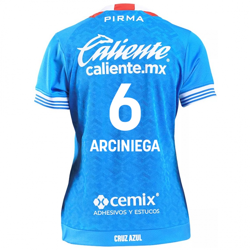 Niño Camiseta Mirelle Arciniega #6 Cielo Azul 1ª Equipación 2024/25 La Camisa Argentina