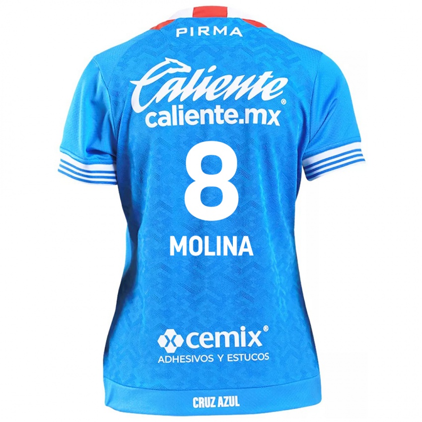 Niño Camiseta Dalia Molina #8 Cielo Azul 1ª Equipación 2024/25 La Camisa Argentina