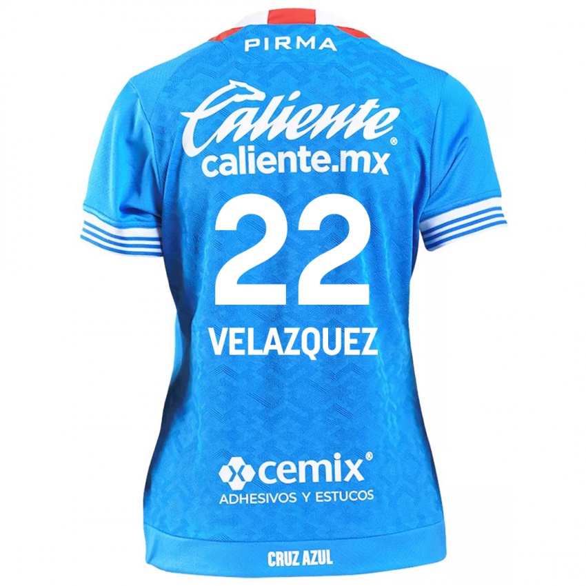 Niño Camiseta Hireri Velazquez #22 Cielo Azul 1ª Equipación 2024/25 La Camisa Argentina