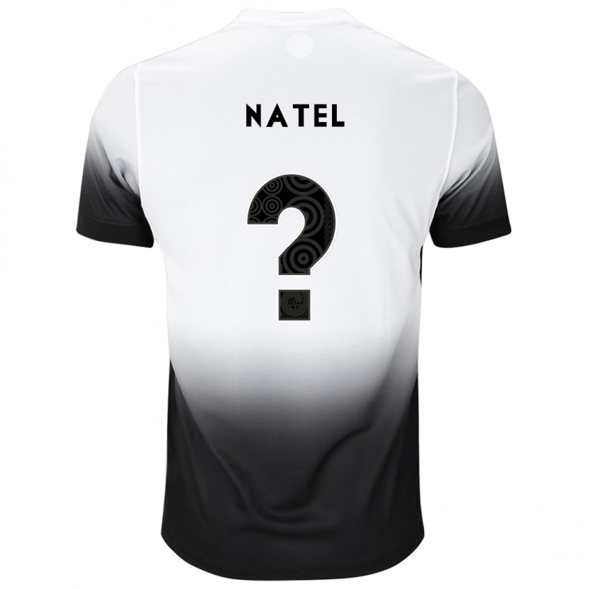 Niño Camiseta Leo Natel #0 Blanco Negro 1ª Equipación 2024/25 La Camisa Argentina