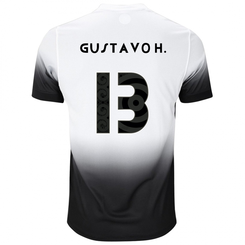 Niño Camiseta Gustavo Henrique #13 Blanco Negro 1ª Equipación 2024/25 La Camisa Argentina