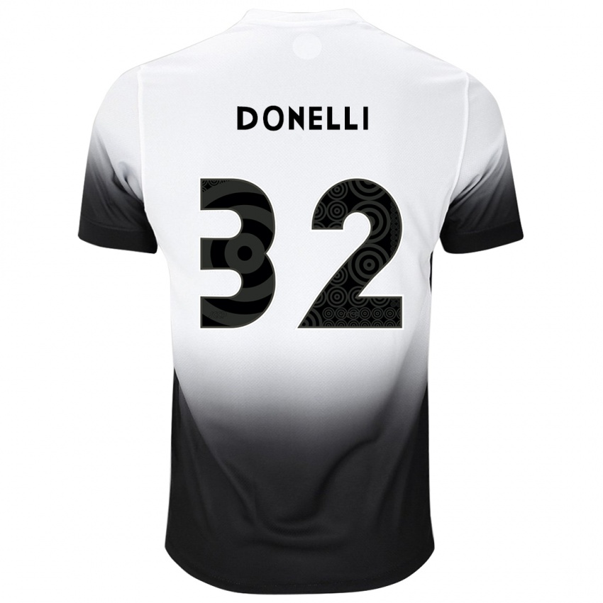 Niño Camiseta Matheus Donelli #32 Blanco Negro 1ª Equipación 2024/25 La Camisa Argentina