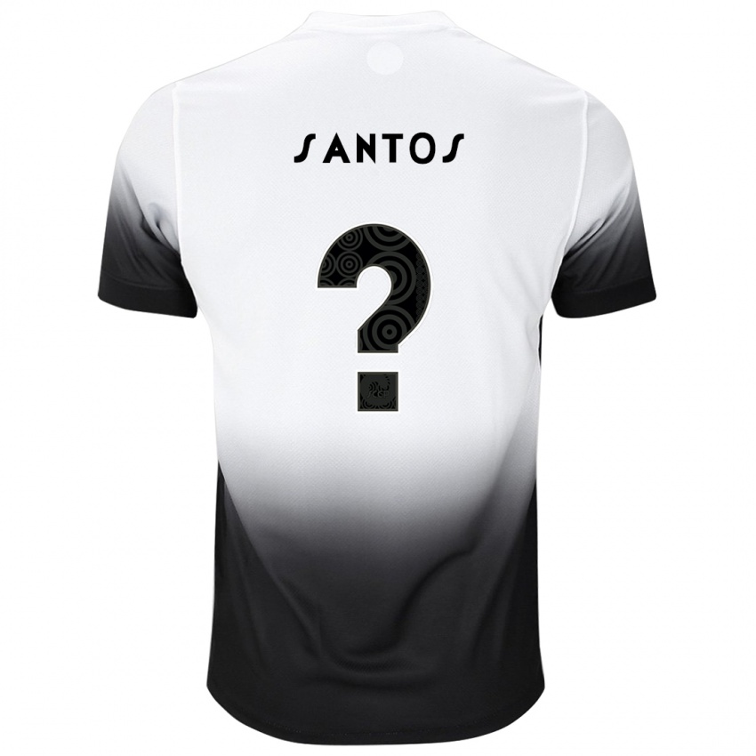 Niño Camiseta Renato Santos #0 Blanco Negro 1ª Equipación 2024/25 La Camisa Argentina