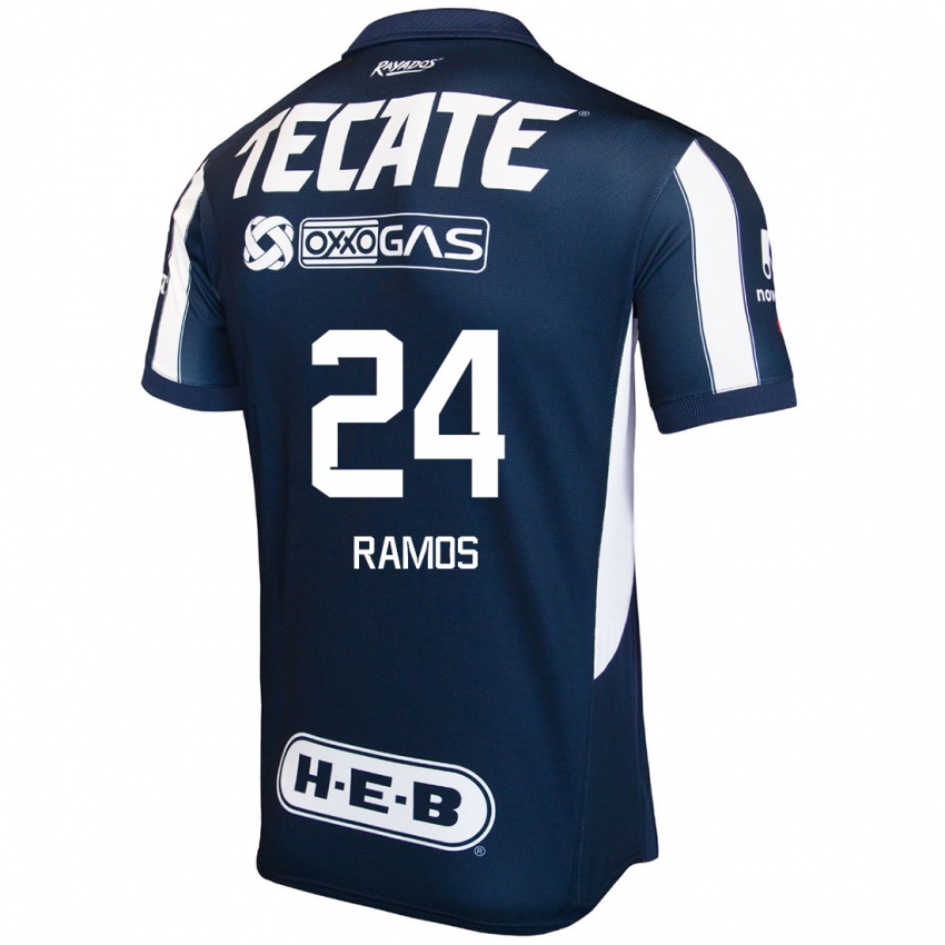 Niño Camiseta César Ramos #24 Azul Rojo Blanco 1ª Equipación 2024/25 La Camisa Argentina