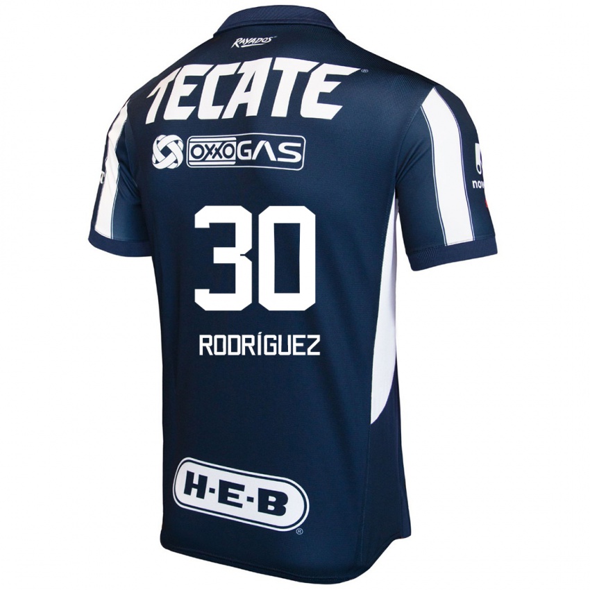 Niño Camiseta Jorge Rodríguez #30 Azul Rojo Blanco 1ª Equipación 2024/25 La Camisa Argentina