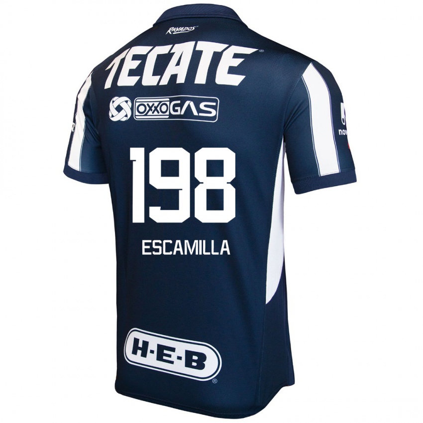 Niño Camiseta Diego Escamilla #198 Azul Rojo Blanco 1ª Equipación 2024/25 La Camisa Argentina