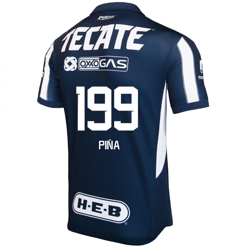 Niño Camiseta Ricardo Piña #199 Azul Rojo Blanco 1ª Equipación 2024/25 La Camisa Argentina