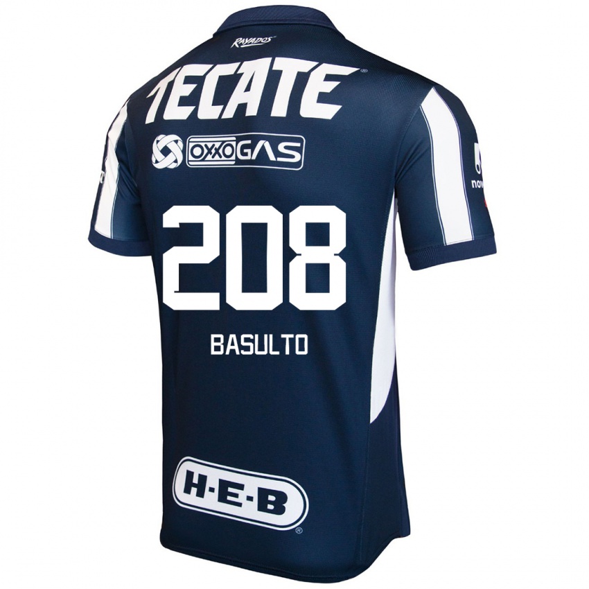 Niño Camiseta Luis Basulto #208 Azul Rojo Blanco 1ª Equipación 2024/25 La Camisa Argentina