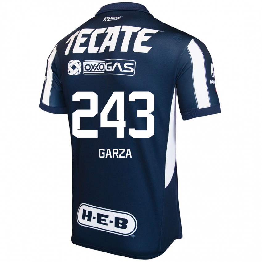 Niño Camiseta César Garza #243 Azul Rojo Blanco 1ª Equipación 2024/25 La Camisa Argentina