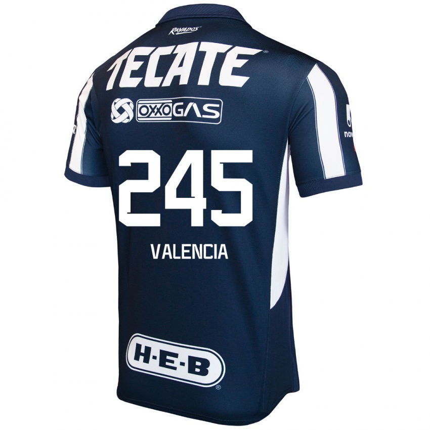 Niño Camiseta Cristian Valencia #245 Azul Rojo Blanco 1ª Equipación 2024/25 La Camisa Argentina