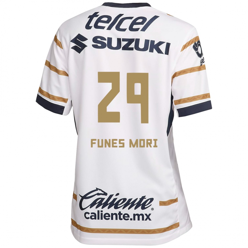 Niño Camiseta Rogelio Funes Mori #29 Obsidiana Blanca 1ª Equipación 2024/25 La Camisa Argentina