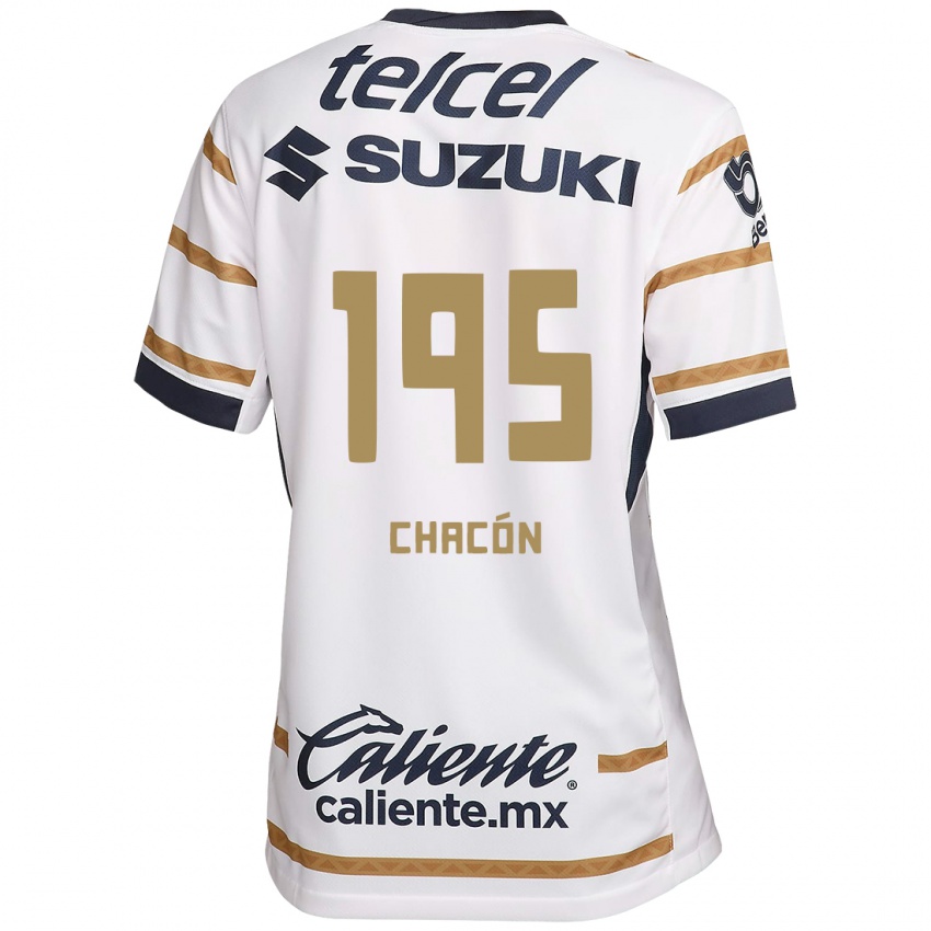 Niño Camiseta Eduardo Chacón #195 Obsidiana Blanca 1ª Equipación 2024/25 La Camisa Argentina