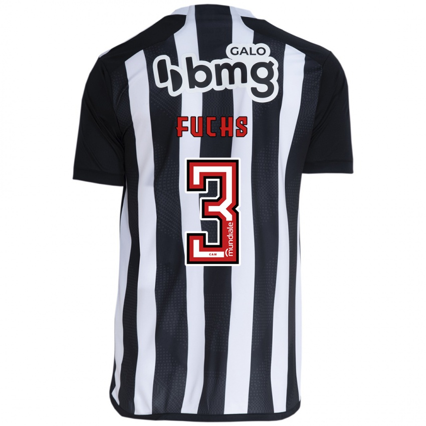 Niño Camiseta Bruno Fuchs #3 Blanco Negro 1ª Equipación 2024/25 La Camisa Argentina