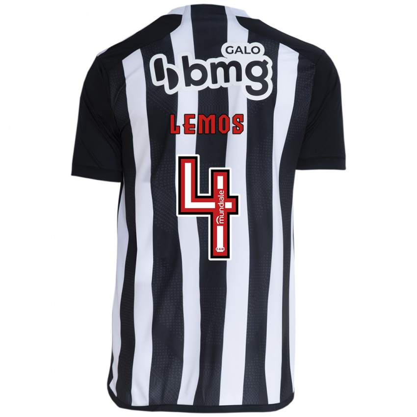 Niño Camiseta Mauricio Lemos #4 Blanco Negro 1ª Equipación 2024/25 La Camisa Argentina