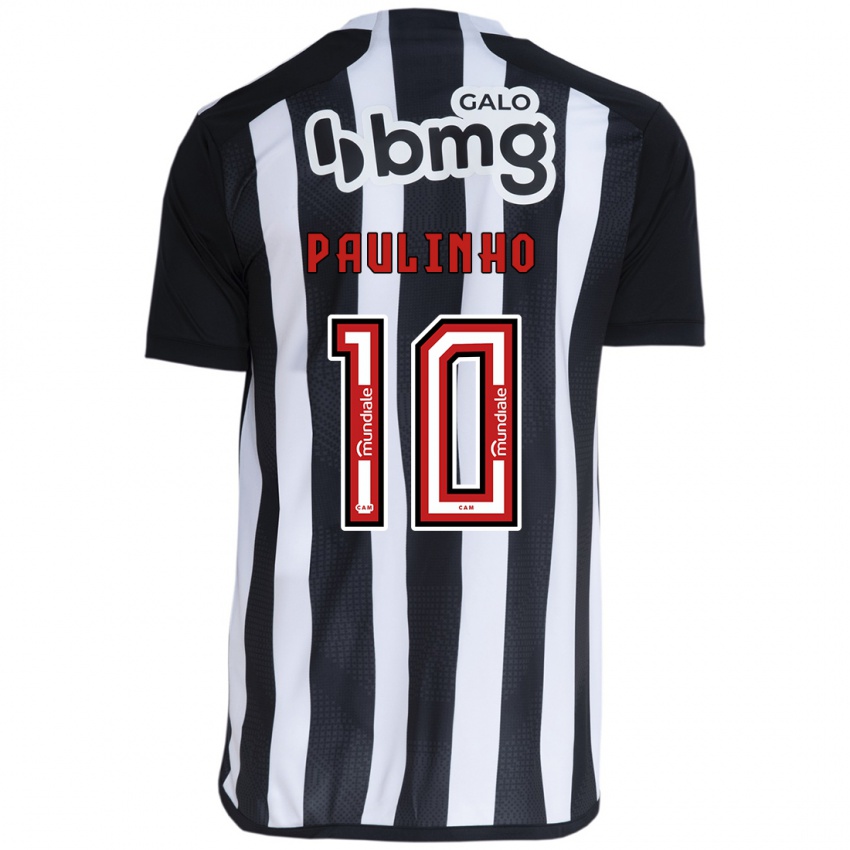 Niño Camiseta Paulinho #10 Blanco Negro 1ª Equipación 2024/25 La Camisa Argentina