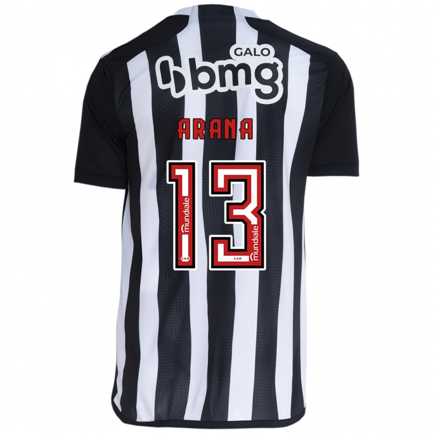 Niño Camiseta Guilherme Arana #13 Blanco Negro 1ª Equipación 2024/25 La Camisa Argentina