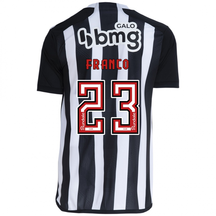 Niño Camiseta Alan Franco #23 Blanco Negro 1ª Equipación 2024/25 La Camisa Argentina