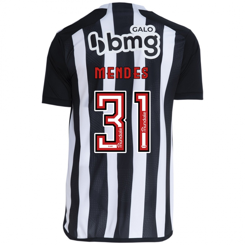 Niño Camiseta Matheus Mendes #31 Blanco Negro 1ª Equipación 2024/25 La Camisa Argentina