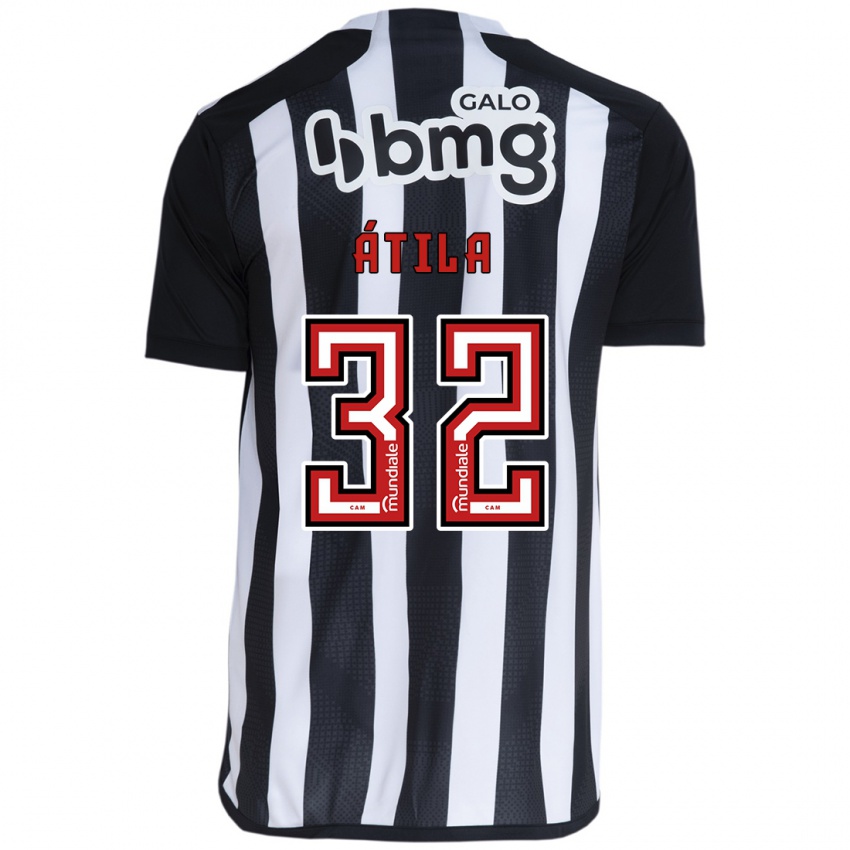 Niño Camiseta Gabriel Átila #32 Blanco Negro 1ª Equipación 2024/25 La Camisa Argentina