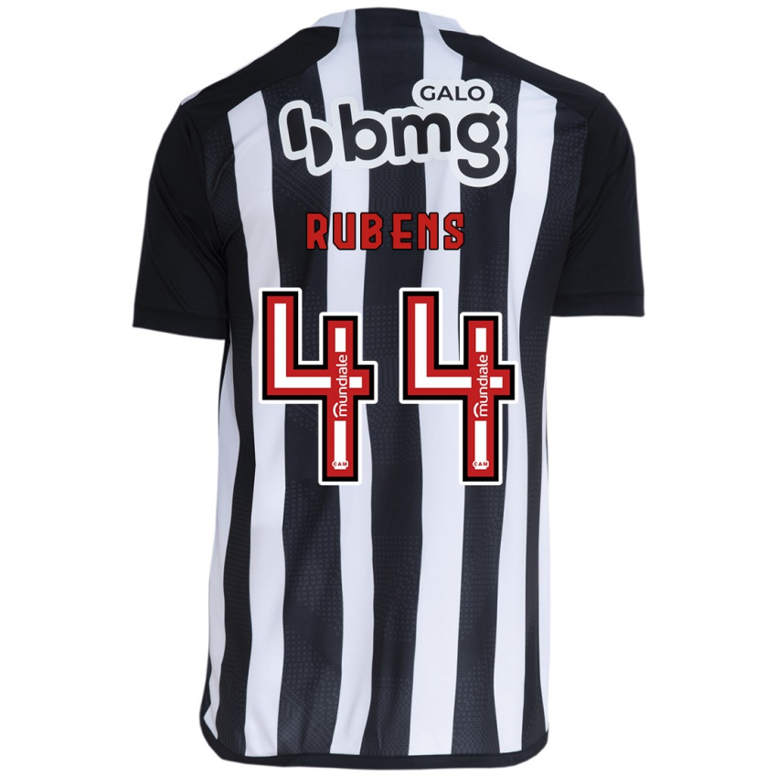 Niño Camiseta Rubens #44 Blanco Negro 1ª Equipación 2024/25 La Camisa Argentina